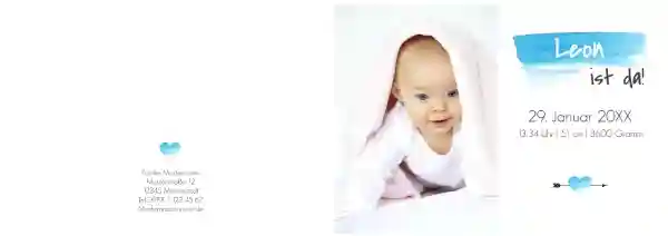Karte zur Geburt Aquarell