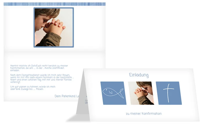 Einladungskarte Konfirmation_White