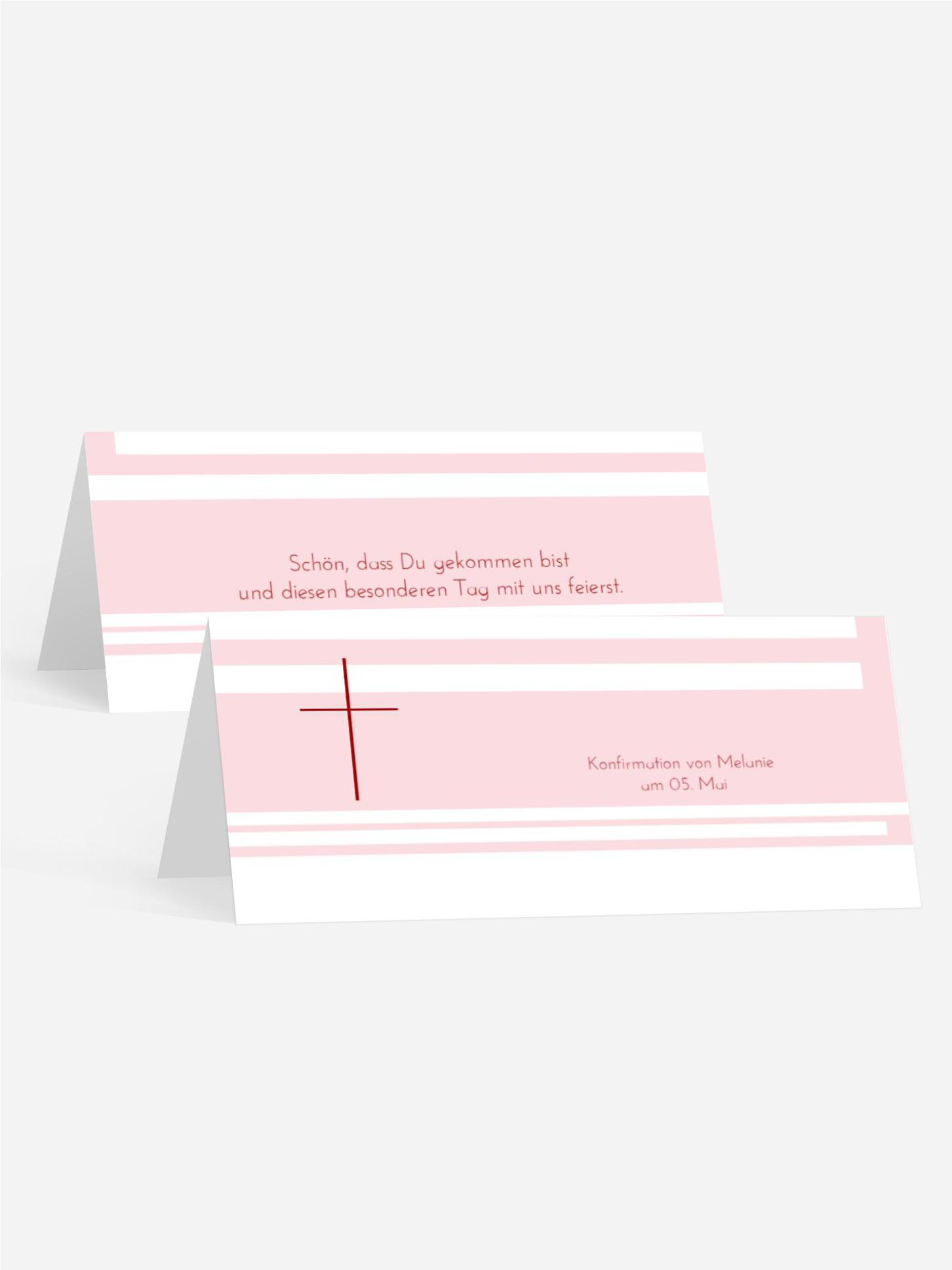 Tischkarte Konfirmation Kreuz