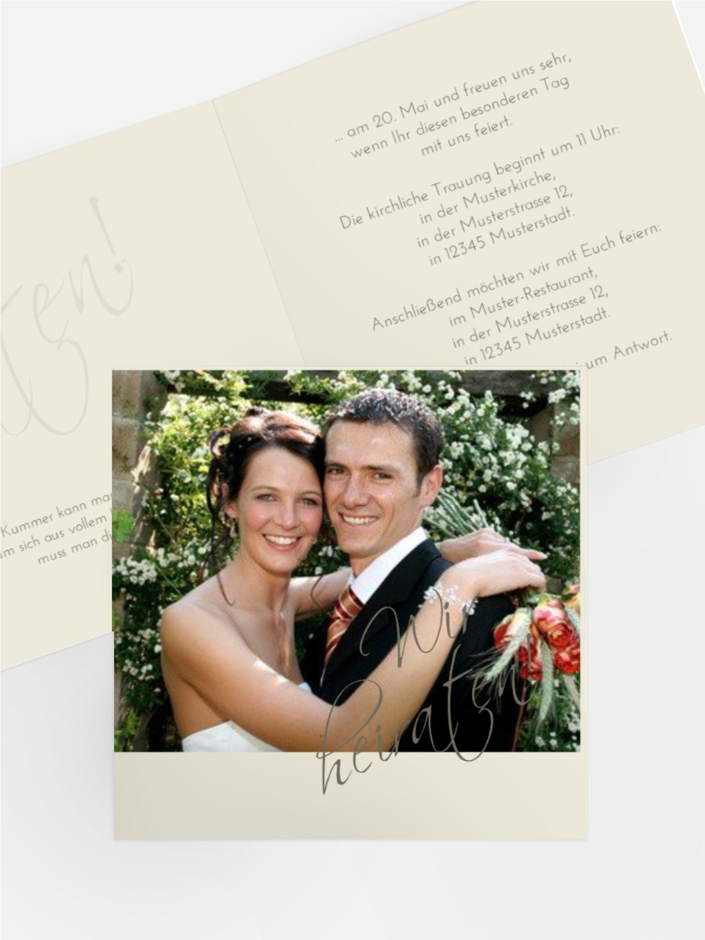 Hochzeitseinladungen Liebesbotschaft