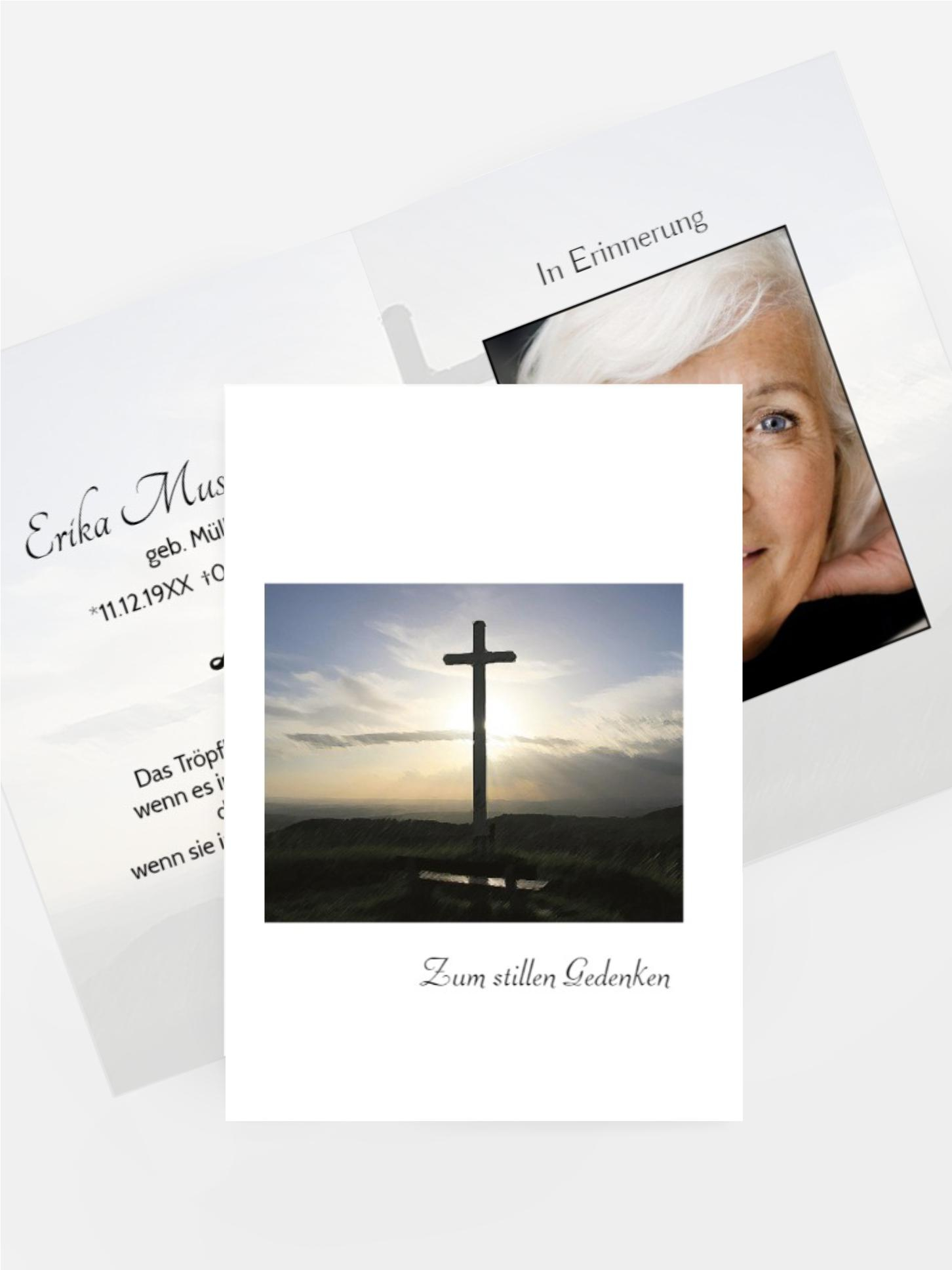 Sterbebildkarte Kreuz