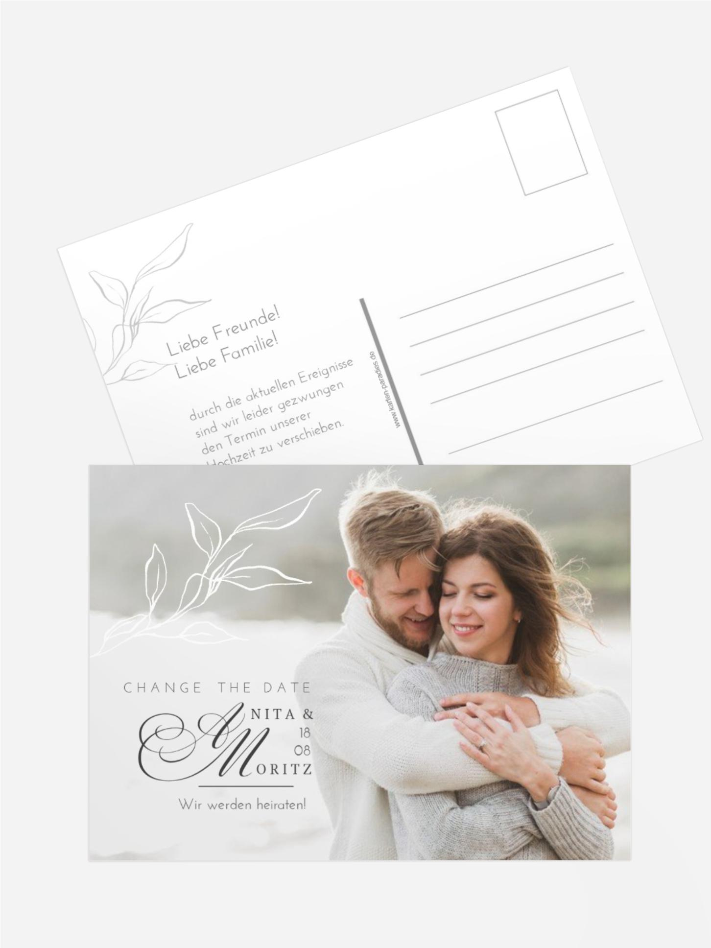 Change The Date Karte Dezent Leaf