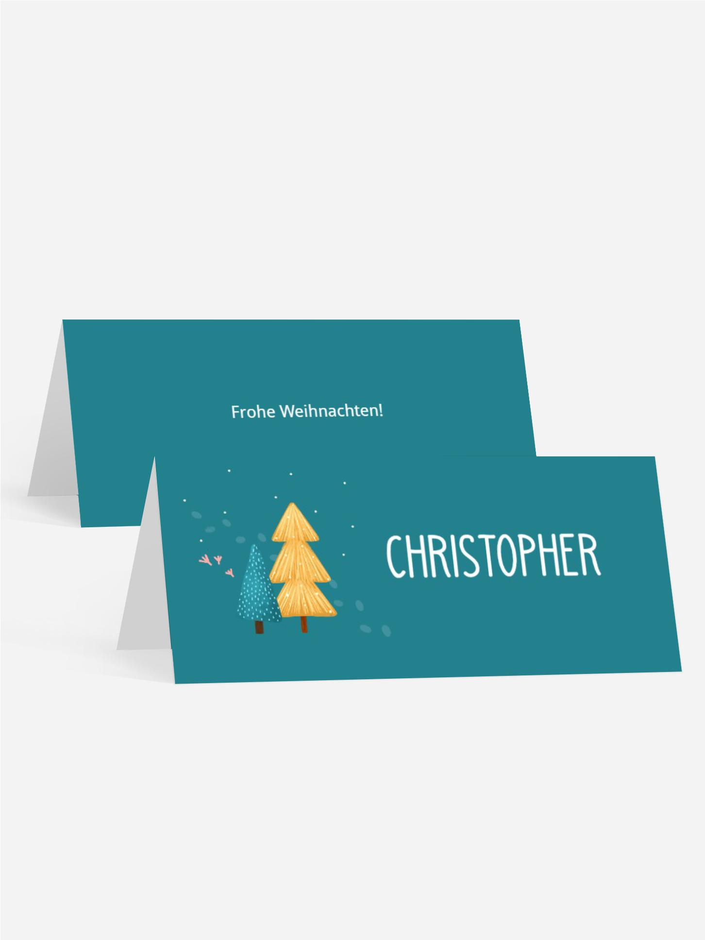 Weihnachtstischkarte Fröhliche Winterzeit