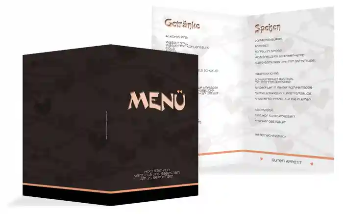 Menükarte wilde Herzen