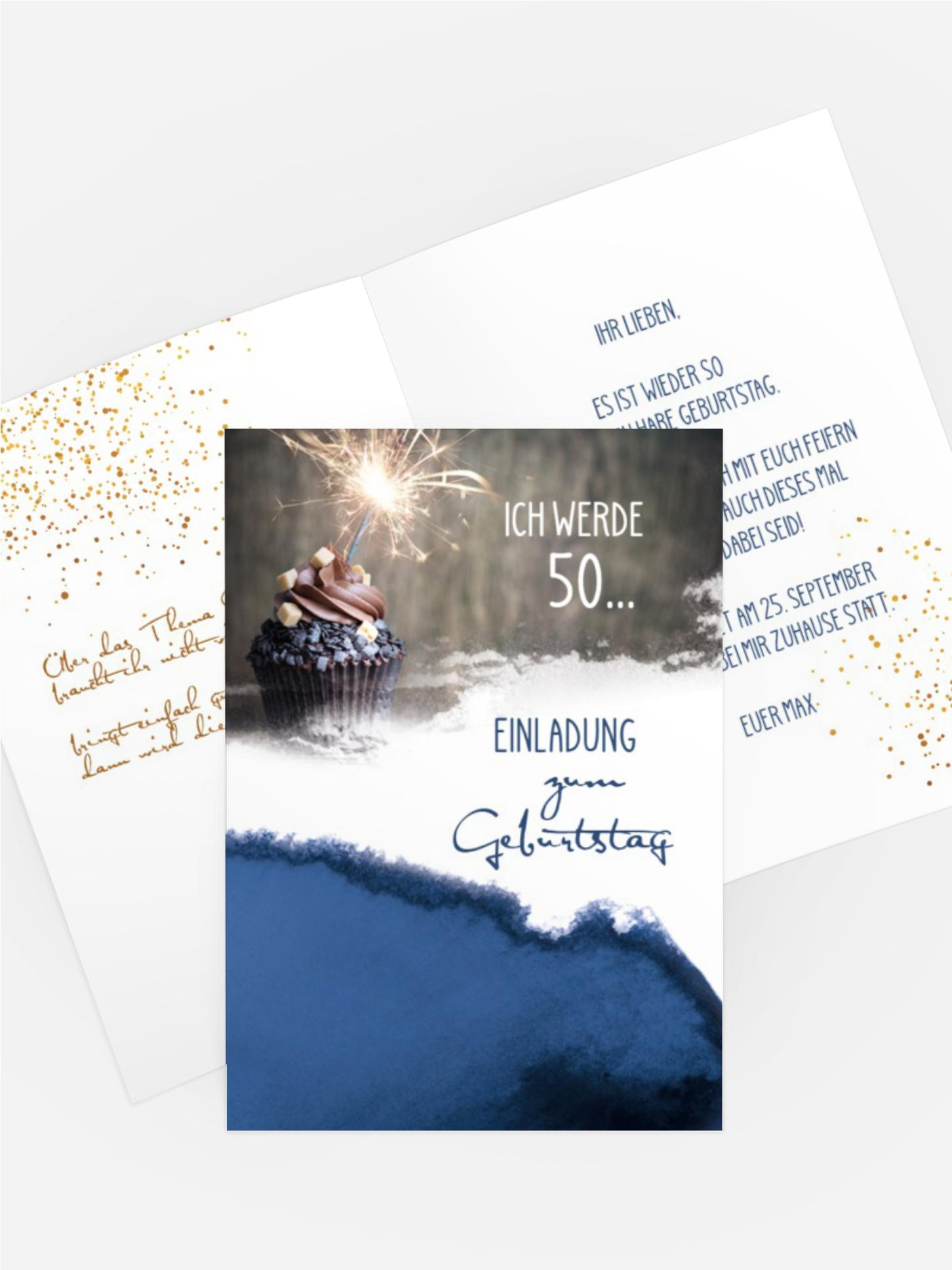 Geburtseinladung Wunderkerze 50