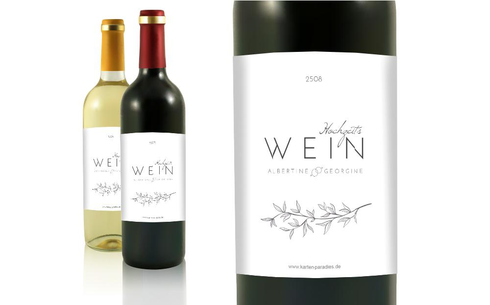 Flaschenetikett Hochzeit XX Rankenglück