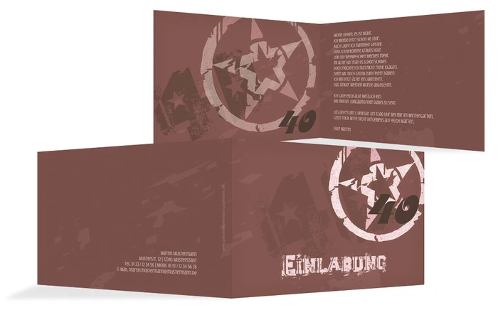 Einladungskarte zum Geburtstag star style 40 Einladungskarte zum Geburtstag star style 40