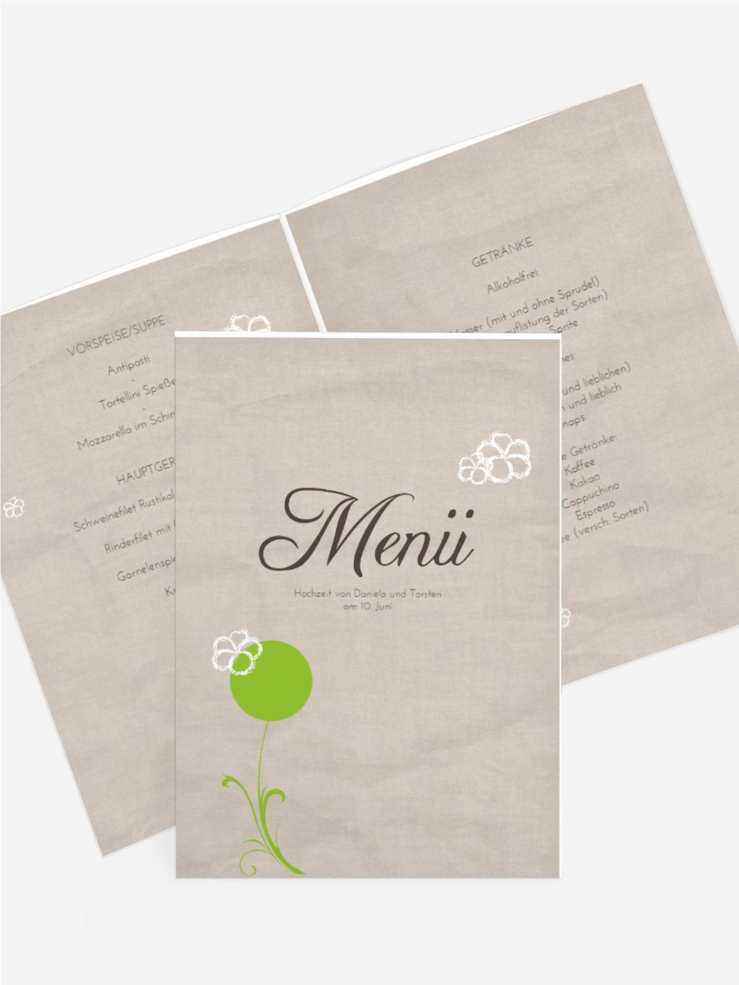 Menükarte Fantasyflower