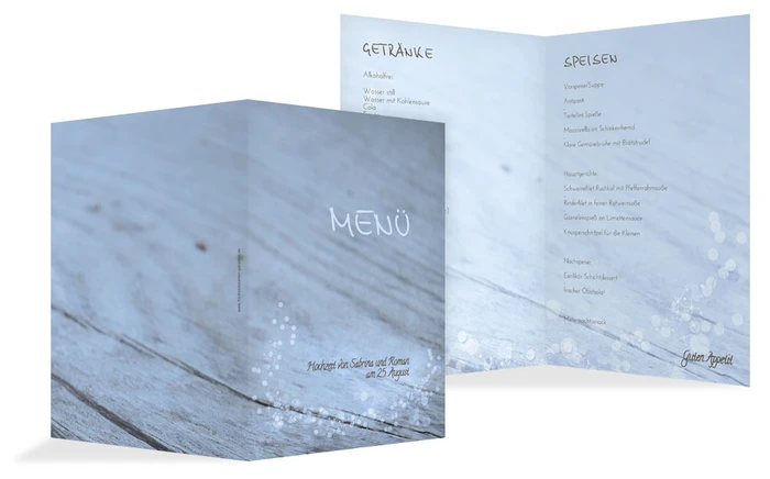 Menükarte Hochzeit Eheringe