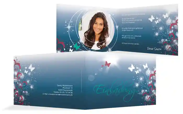 Einladungskarte zum Geburtstag beautiful Foto