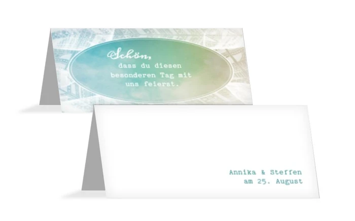 Hochzeit Tischkarte Federleicht