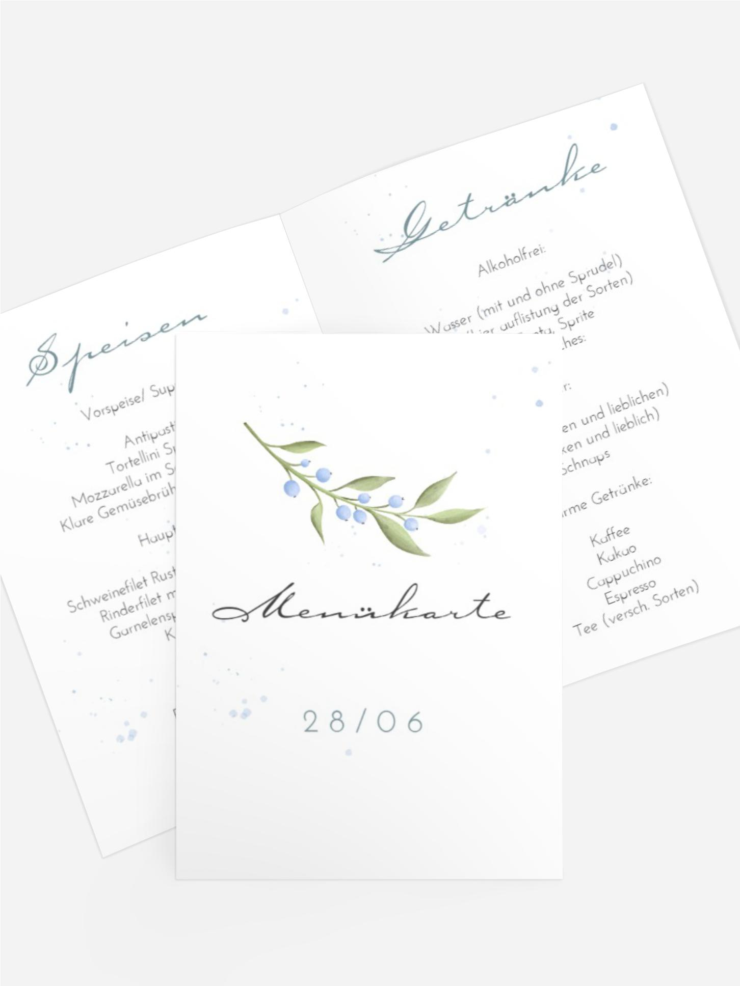 Menükarte Schlichte Beeren