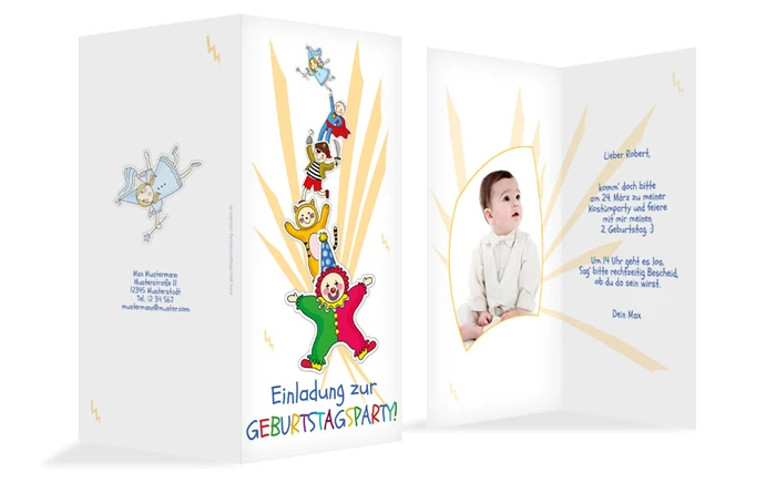 Geburtstagseinladung Kostümspaß Foto