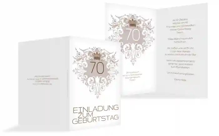 Einladung zum Geburtstag Krone 70