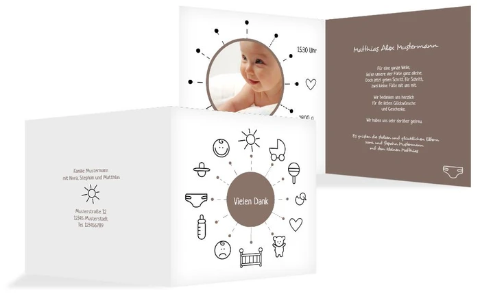 Dankeskarte Geburt babytime