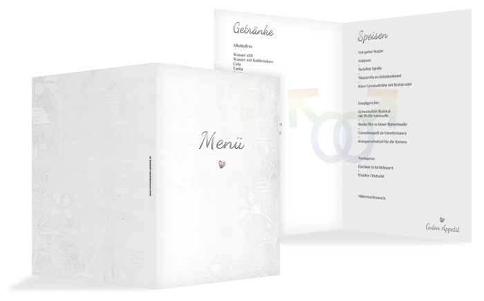 Menükarte Im Zeichen der Liebe - Männer