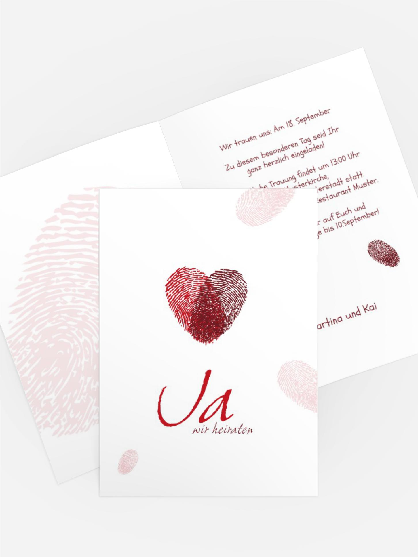 Einladung zur Hochzeit Fingerprint