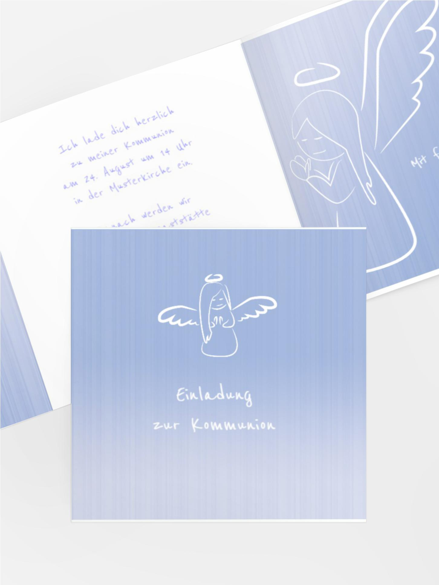 Einladungskarte Kommunion_Angel Einladungskarte Kommunion_Angel