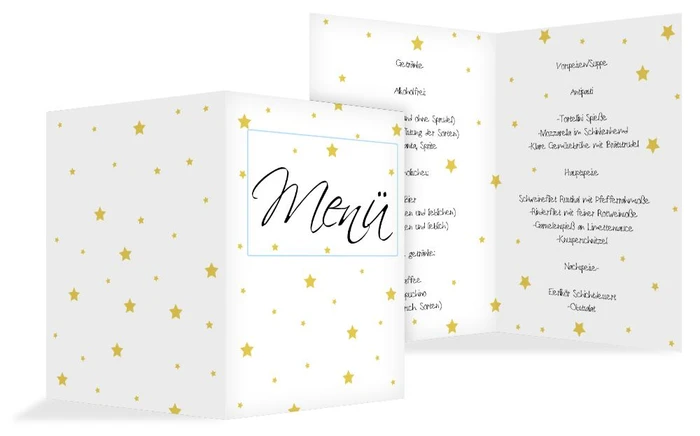 Weihnachtsmenükarte Sterne