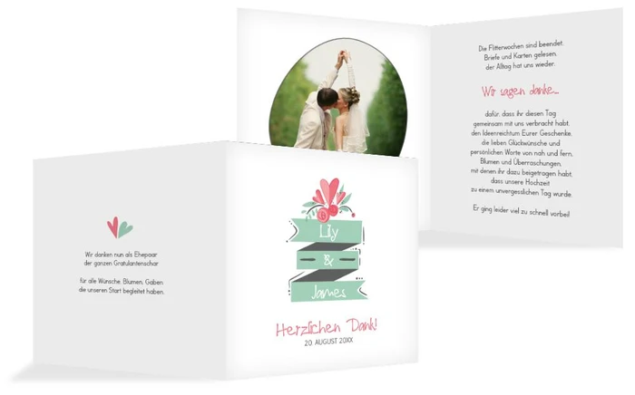 Hochzeit Danksagung Du & Ich