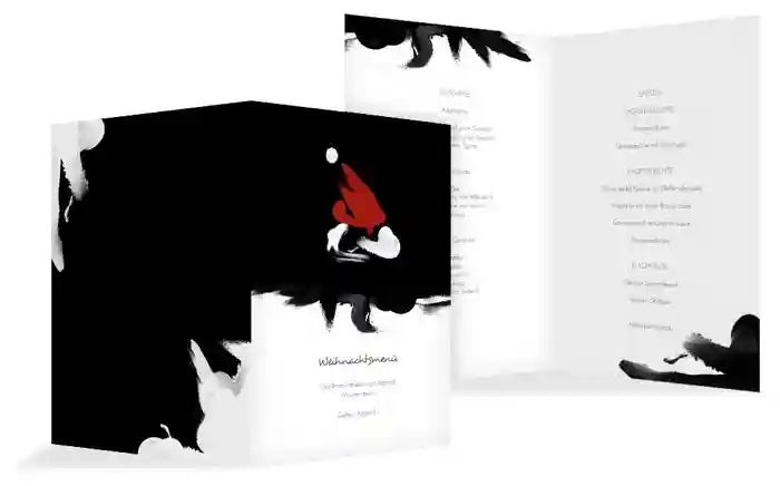 Weihnachts Menükarte Farbenmütze