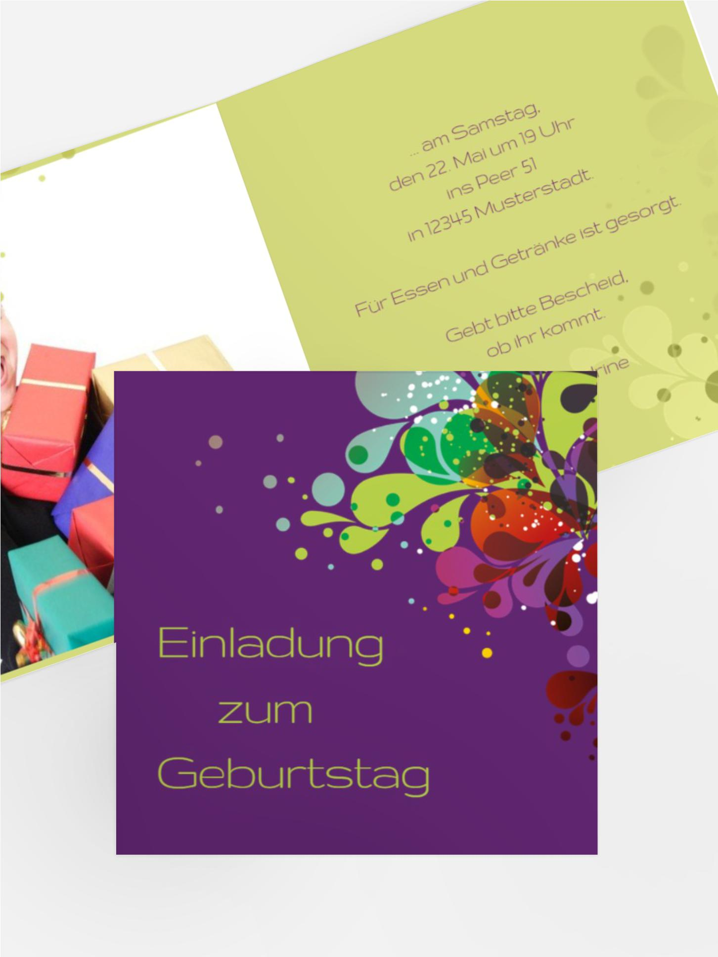 Geburtstag Einladung Farbenspiel Foto