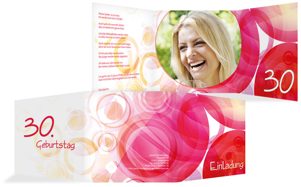 Einladungskarte colorful circles 30 Foto