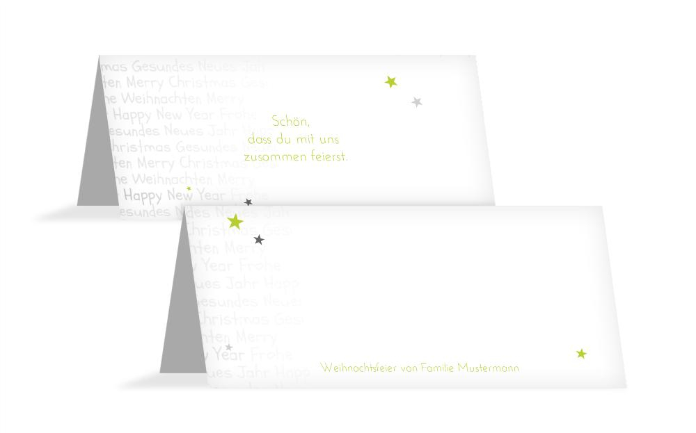 Weihnachts Tischkarte Schrift