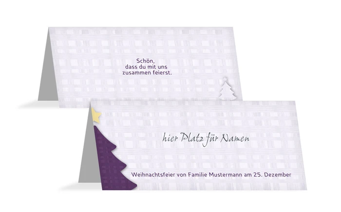 Tischkarte zu Weihnachten Holzkaro