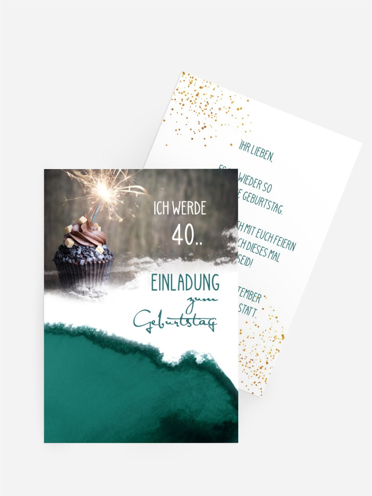 Geburtseinladung Wunderkerze 40