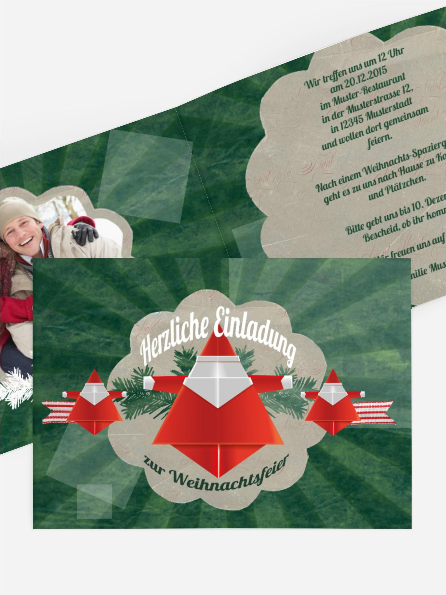 Foto Weihnachtseinladung Origami