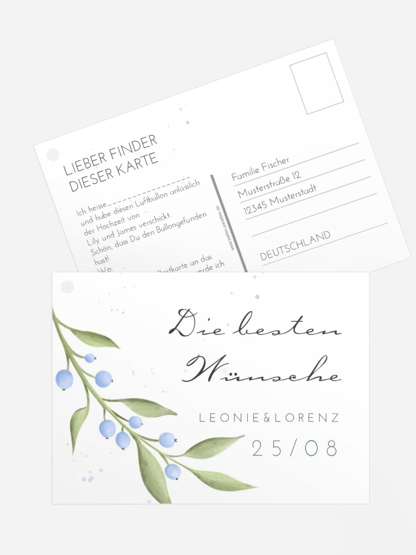 Ballonflugkarte Schlichte Beeren