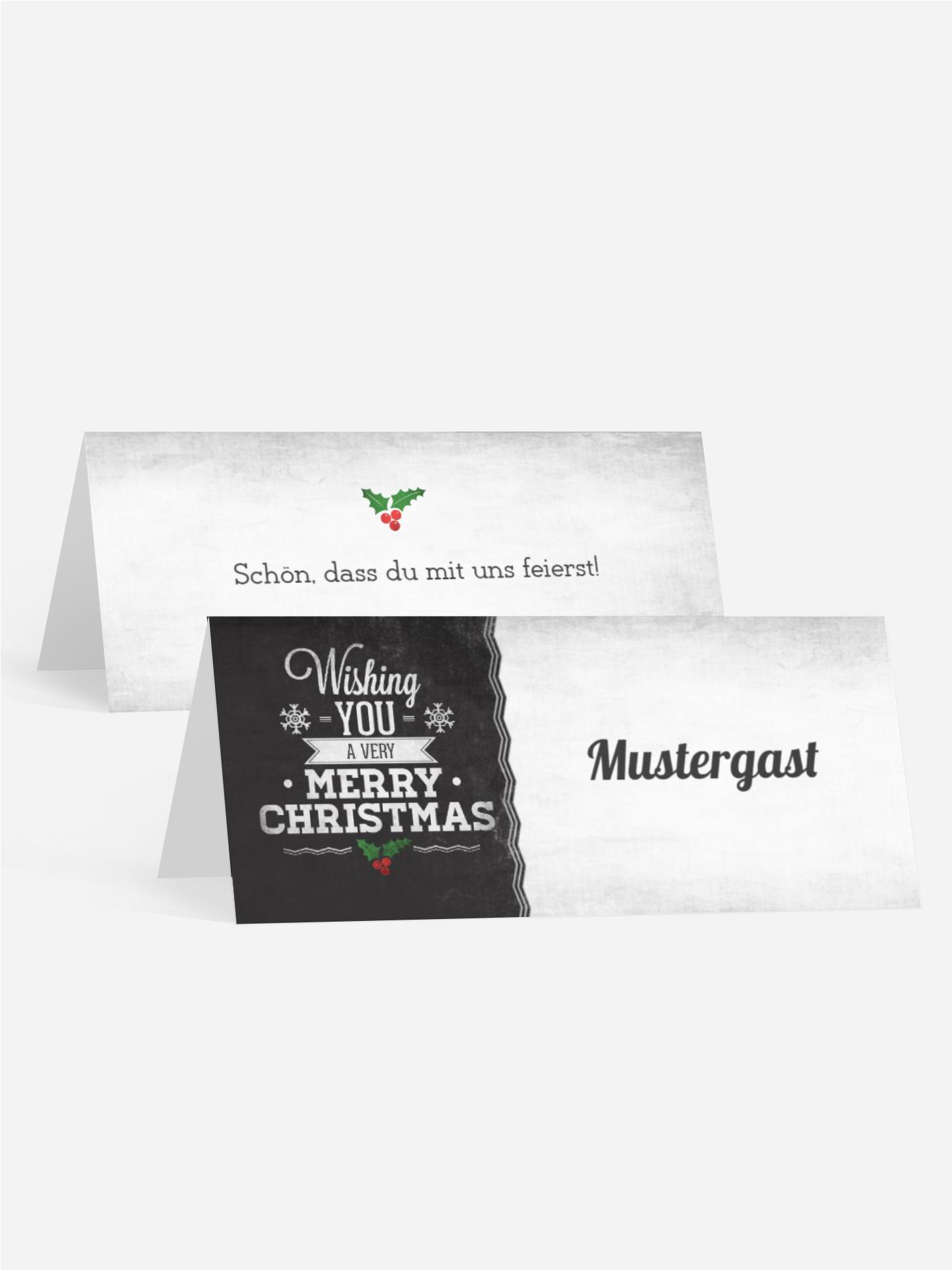 Tischkarte Weihnachten Merry Christmas