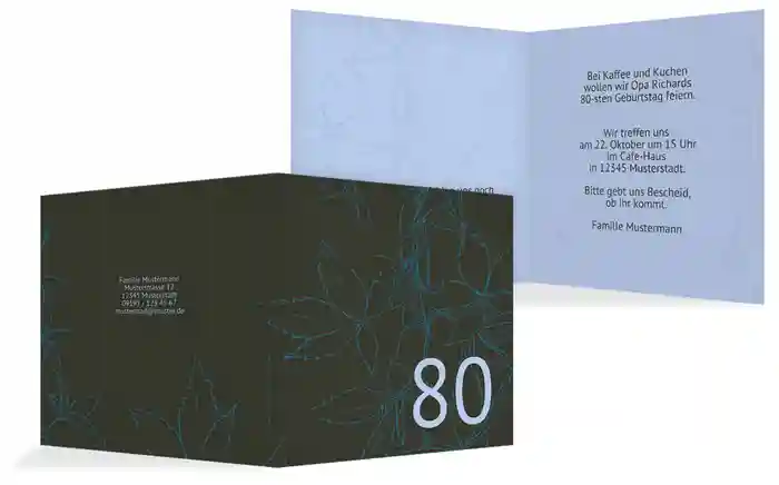 Geburtstagseinladung Herbst 80