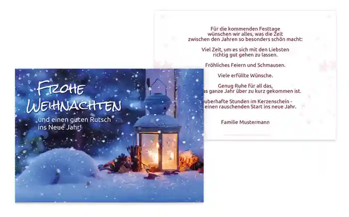 Grußkarte Weihnachten Privat Laterne