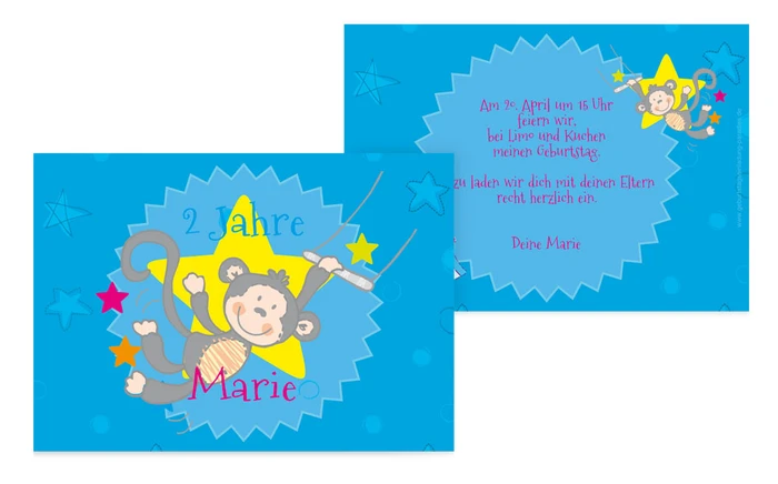 Einladungskarte Geburtstag Affenschaukel