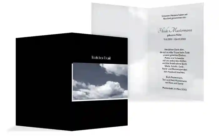 Dankeskarte Wolkenhimmel 2 hoch Dankeskarte Wolkenhimmel 2 hoch