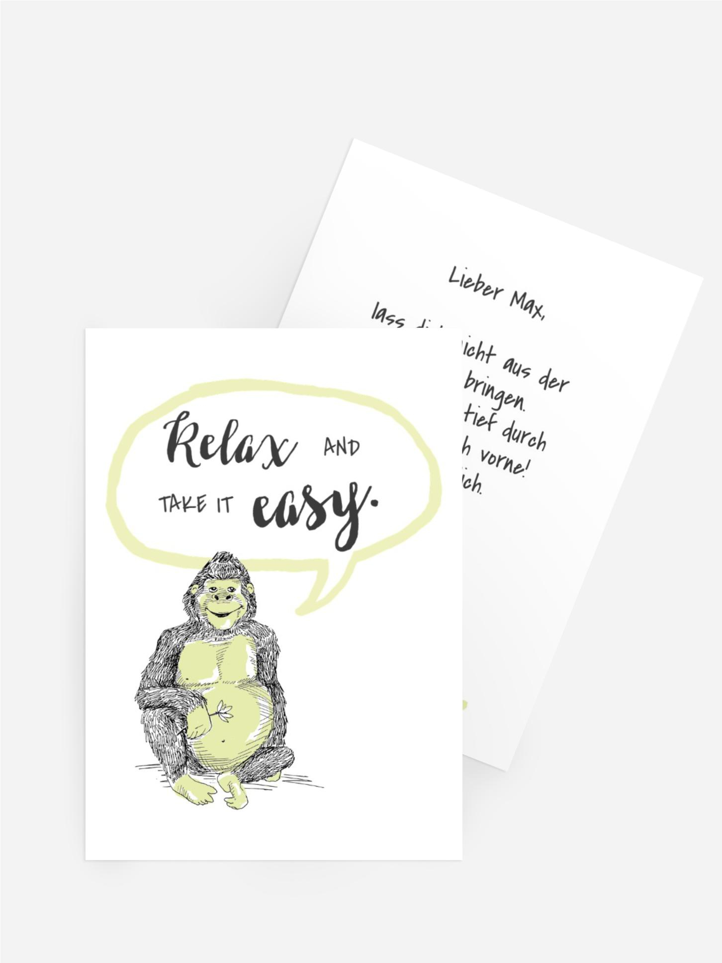 Spruchkarte Happy Gorilla
