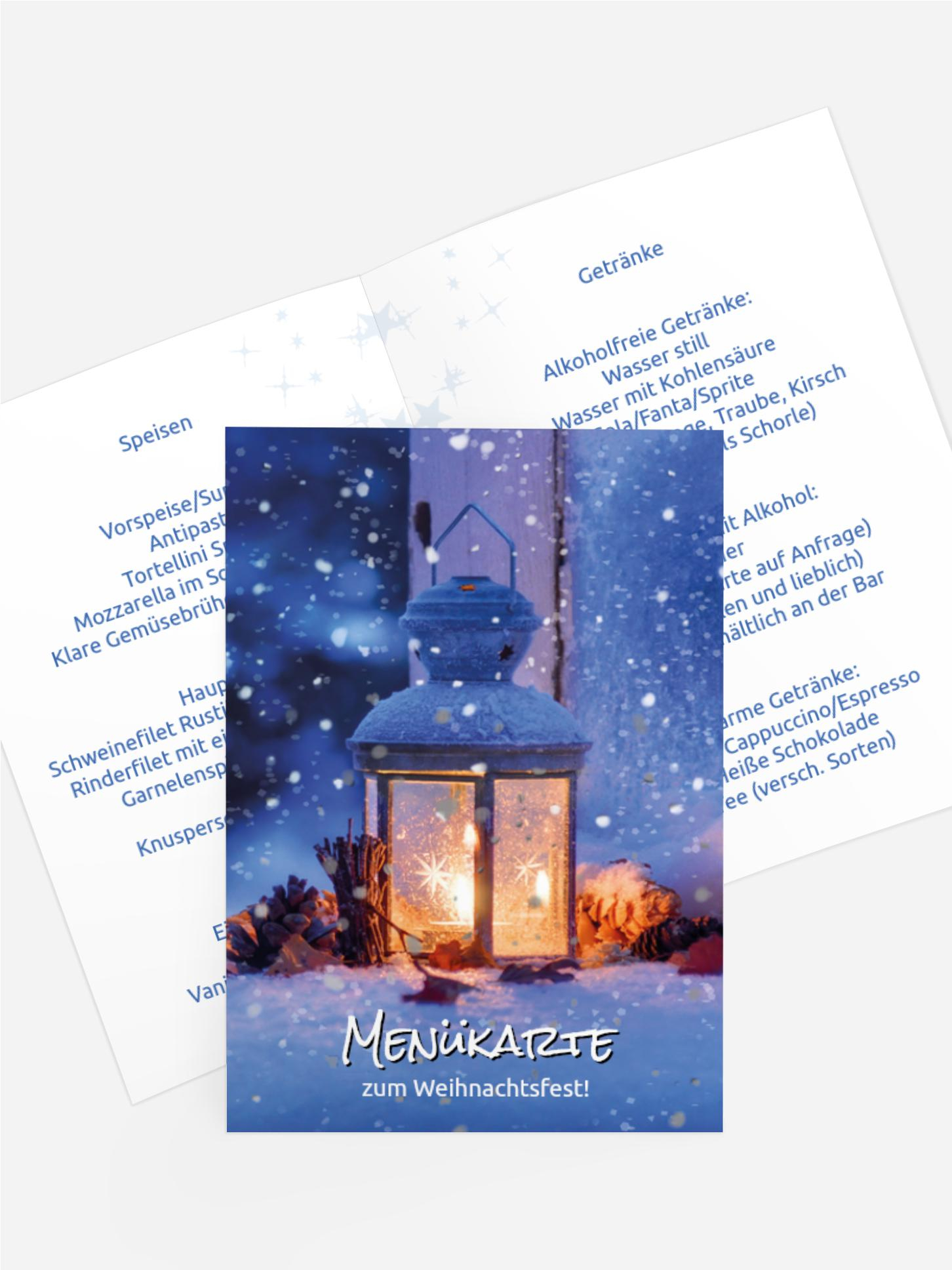 Menükarte Weihnachten Laterne