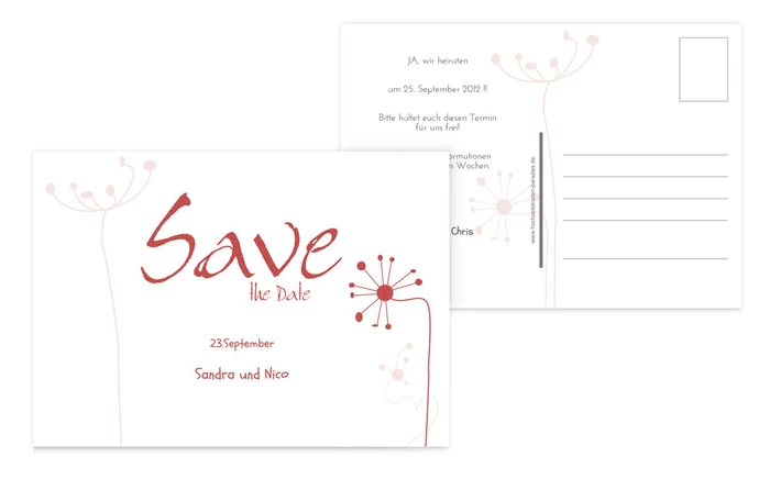 Save the Date abstrakte Blumen