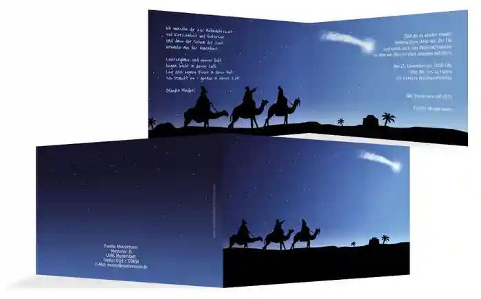 Weihnachten Einladungskarte Privat drei hl. Könige