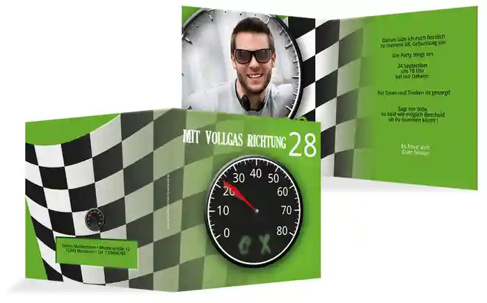 Einladungskarte Geburtstag Vollgas