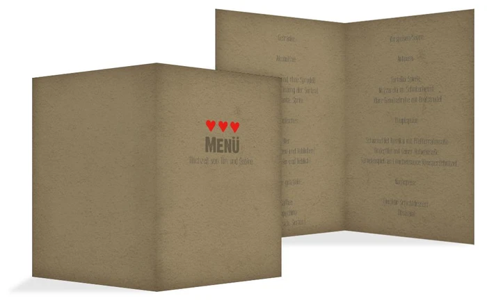 Menükarte Vintage Herzen