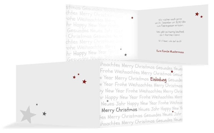 Weihnachts Einladungskarte privat Schrift