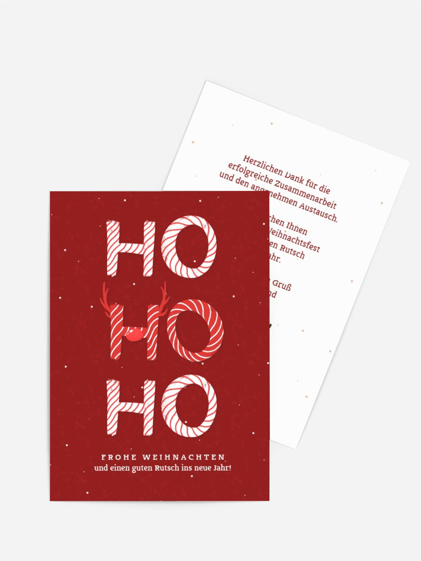 Weihnachtsgrußkarte Ho Ho Ho Sweets Weihnachtsgrußkarte Ho Ho Ho Sweets