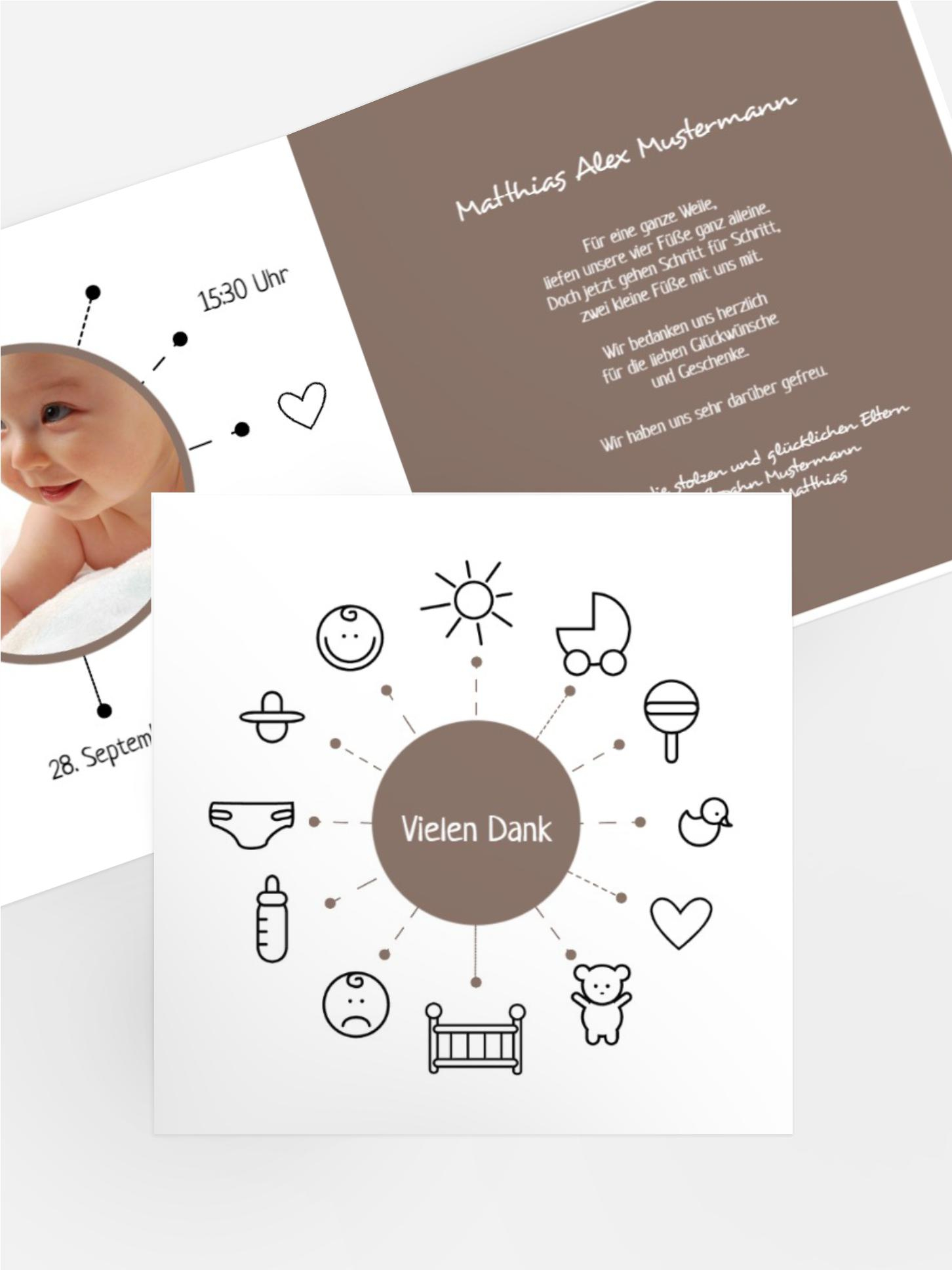 Dankeskarte Geburt babytime