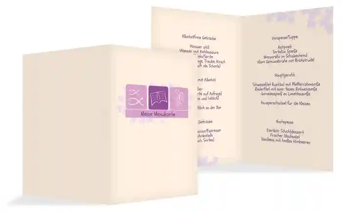 Menükarte Konfirmation Blatt