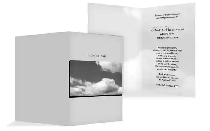 Dankeskarte Wolkenhimmel 2 hoch