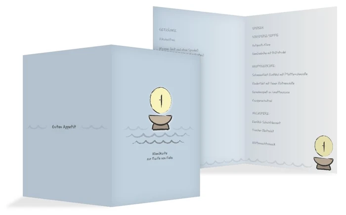 Menükarte Taufe Taufbecken Menükarte Taufe Taufbecken