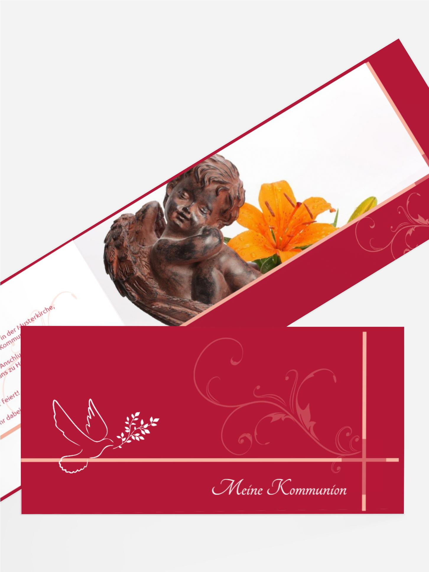 Einladung zur Kommunion floral